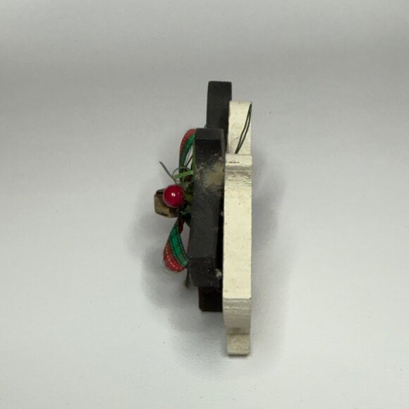 Handmade Rustic Wooden Scottie Dog Christmas Holiday Ornament - Picture 2 of 6